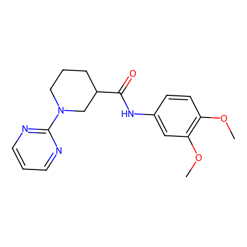 N-(3,4-dimethoxyphenyl)-1-(pyrimidin-2-yl)piperidine-3-carboxamide structure