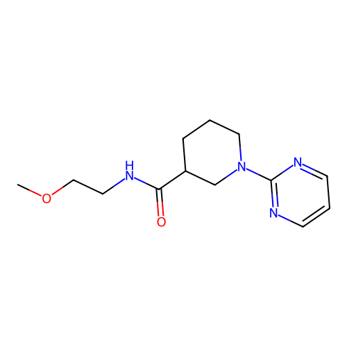 N-(2-methoxyethyl)-1-(pyrimidin-2-yl)piperidine-3-carboxamide structure