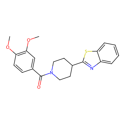 (4-(Benzo[d]thiazol-2-yl)piperidin-1-yl)(3,4-dimethoxyphenyl)methanone structure
