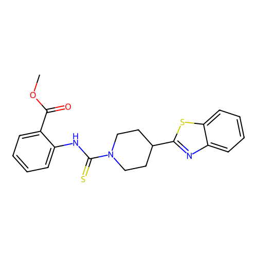 Methyl 2-[[4-(1,3-benzothiazol-2-yl)piperidine-1-carbothioyl]amino]benzoate structure