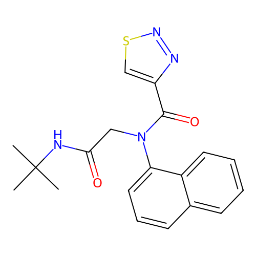 N-[2-(tert-butylamino)-2-oxoethyl]-N-naphthalen-1-ylthiadiazole-4-carboxamide structure