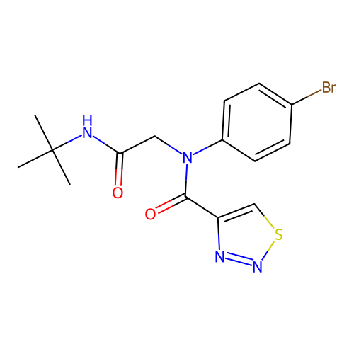 N-(4-bromophenyl)-N-[2-(tert-butylamino)-2-oxoethyl]thiadiazole-4-carboxamide structure