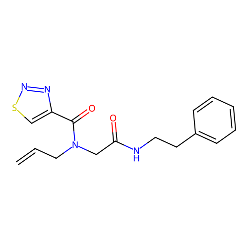 N-[2-oxo-2-(2-phenylethylamino)ethyl]-N-prop-2-enylthiadiazole-4-carboxamide structure