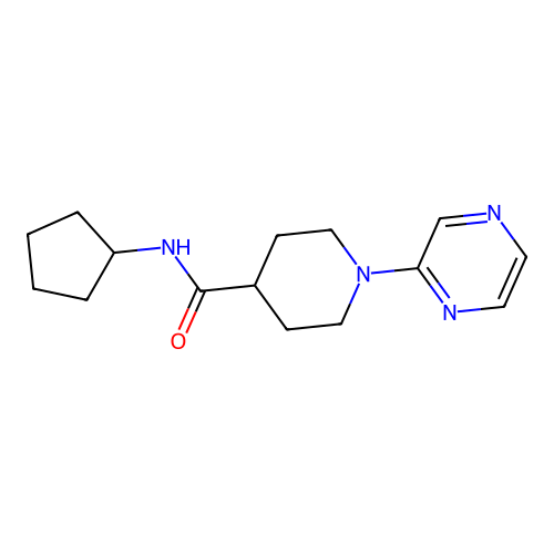 N-cyclopentyl-1-pyrazin-2-ylpiperidine-4-carboxamide structure