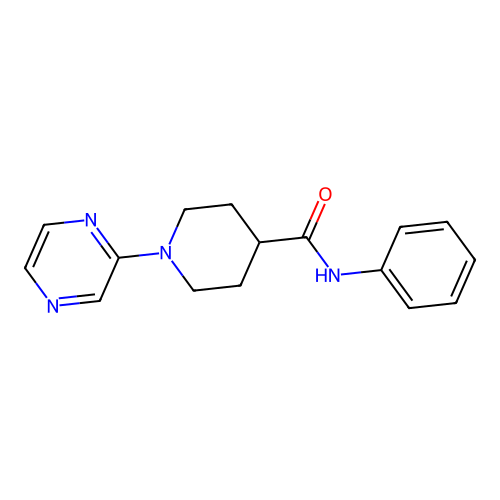 N-phenyl-1-pyrazin-2-ylpiperidine-4-carboxamide structure