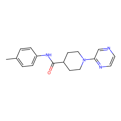 N-(4-methylphenyl)-1-pyrazin-2-ylpiperidine-4-carboxamide structure