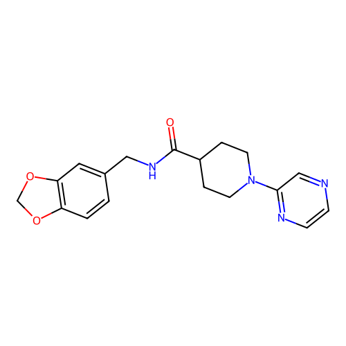 N-[(2H-1,3-Benzodioxol-5-YL)methyl]-1-(pyrazin-2-YL)piperidine-4-carboxamide structure