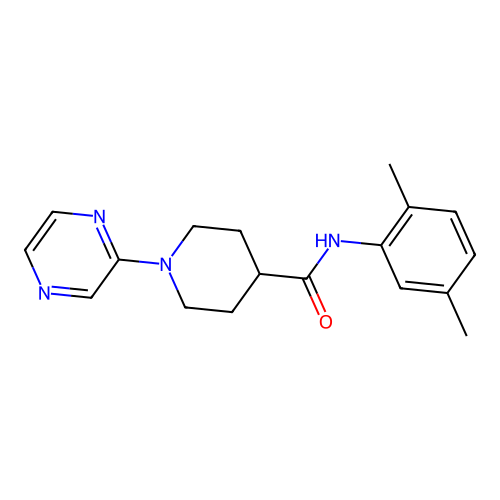 N-(2,5-dimethylphenyl)-1-pyrazin-2-ylpiperidine-4-carboxamide structure