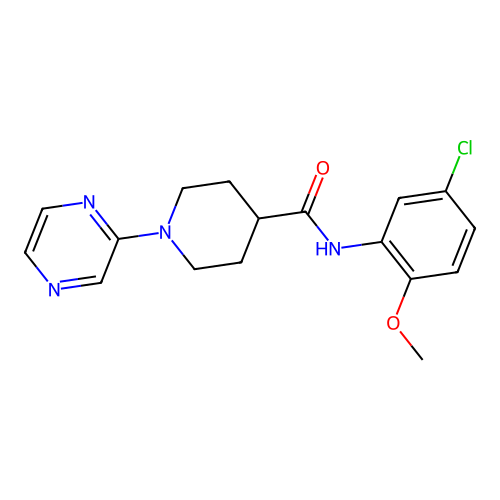 N-(5-chloro-2-methoxyphenyl)-1-pyrazin-2-ylpiperidine-4-carboxamide structure
