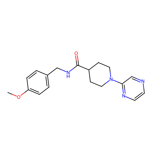 N-[(4-Methoxyphenyl)methyl]-1-(pyrazin-2-YL)piperidine-4-carboxamide structure