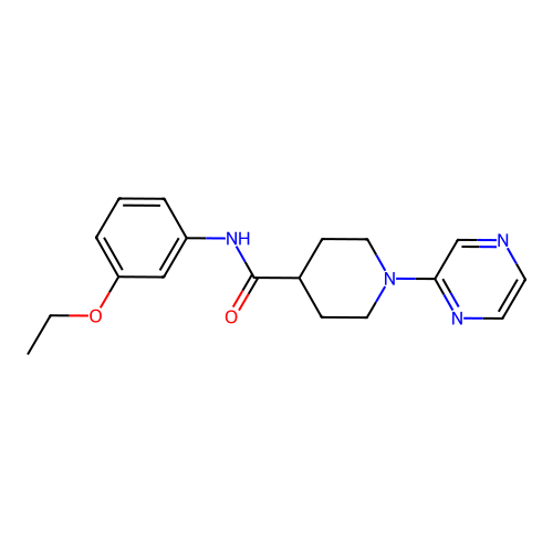 N-(3-ethoxyphenyl)-1-pyrazin-2-ylpiperidine-4-carboxamide structure