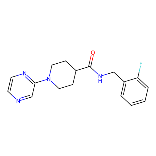 N-[(2-Fluorophenyl)methyl]-1-(pyrazin-2-YL)piperidine-4-carboxamide structure
