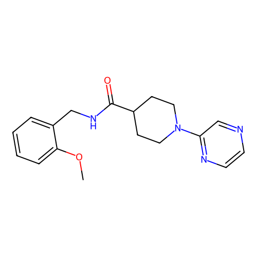 N-[(2-Methoxyphenyl)methyl]-1-(pyrazin-2-YL)piperidine-4-carboxamide structure