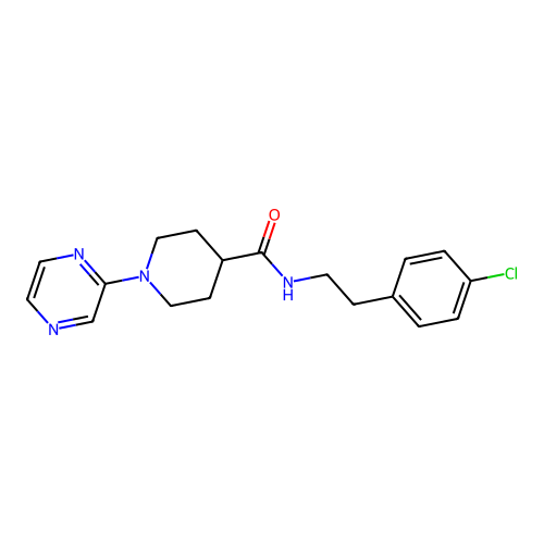 1-Pyrazin-2-yl-piperidine-4-carboxylic acid [2-(4-chloro-phenyl)-ethyl]-amide structure