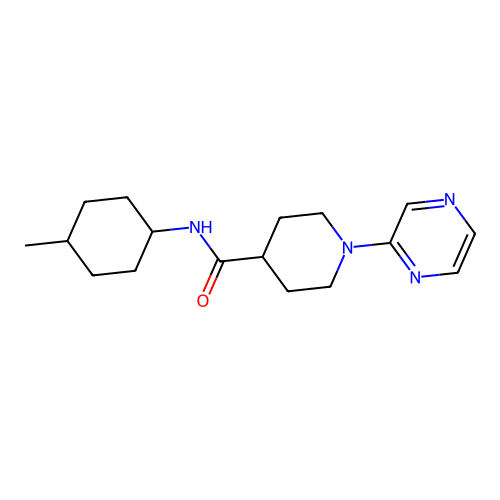 N-(4-methylcyclohexyl)-1-(2-pyrazinyl)-4-piperidinecarboxamide structure