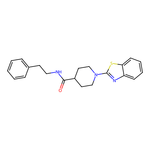 1-(1,3-benzothiazol-2-yl)-N-(2-phenylethyl)piperidine-4-carboxamide structure