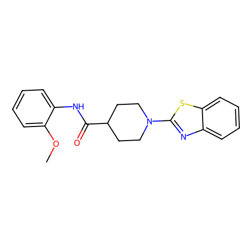 1-(1,3-benzothiazol-2-yl)-N-(2-methoxyphenyl)piperidine-4-carboxamide structure