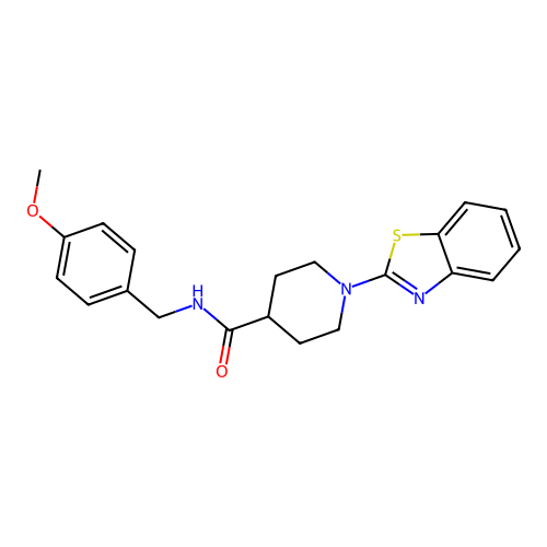 1-(1,3-benzothiazol-2-yl)-N-[(4-methoxyphenyl)methyl]piperidine-4-carboxamide structure