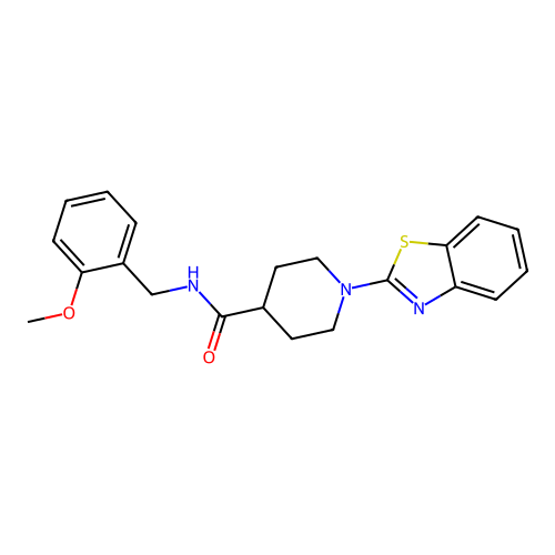 1-(1,3-benzothiazol-2-yl)-N-[(2-methoxyphenyl)methyl]piperidine-4-carboxamide structure