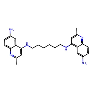 1,6-Bis(6-amino-2-methyl-4-quinolylamino)hexane structure