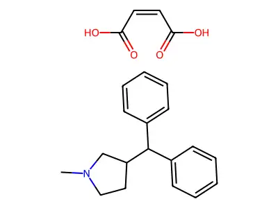 3-benzhydryl-1-methylpyrrolidine;(Z)-but-2-enedioic acid structure