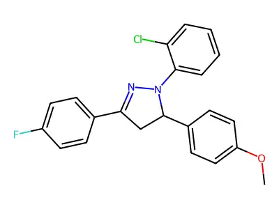 2-(2-Chlorophenyl)-5-(4-fluorophenyl)-3-(4-methoxyphenyl)-3,4-dihydropyrazole structure