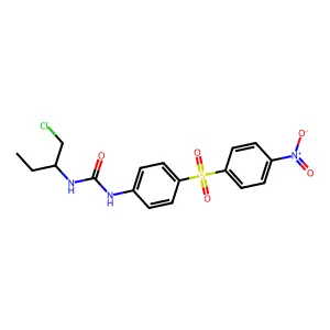 1-[1-(Chloromethyl)propyl]-3-[4-(4-nitrophenyl)sulfonylphenyl]urea structure