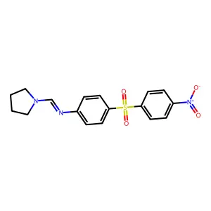 (E)-N-[4-(4-Nitrobenzene-1-sulfonyl)phenyl]-1-(pyrrolidin-1-yl)methanimine structure