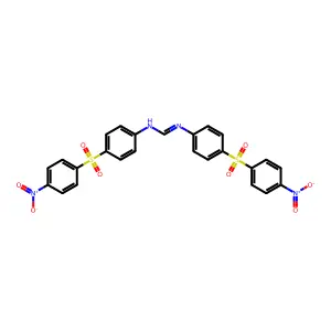 N,N'-bis[4-(4-nitrophenyl)sulfonylphenyl]methanimidamide structure