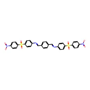 N-[4-(4-nitrophenyl)sulfonylphenyl]-1-[4-[[4-(4-nitrophenyl)sulfonylphenyl]iminomethyl]phenyl]methanimine structure