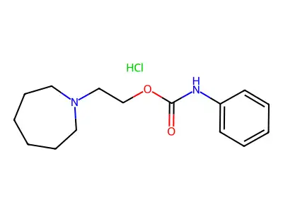 Carbanilic acid, 2-(hexahydro-1H-azepin-1-yl)ethyl ester, hydrochloride structure