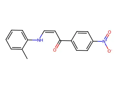 (Z)-3-(2-methylanilino)-1-(4-nitrophenyl)prop-2-en-1-one structure