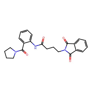 4-(1,3-dioxoisoindol-2-yl)-N-[2-(pyrrolidine-1-carbonyl)phenyl]butanamide structure