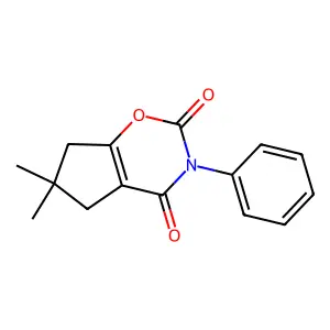 6,7-Dihydro-6,6-dimethyl-3-phenylcyclopent(e)-1,3-oxazine-2,4(3H,5H)-dione structure