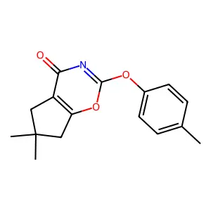 6,6-Dimethyl-2-(4-methylphenoxy)-5,7-dihydrocyclopenta[e][1,3]oxazin-4-one structure