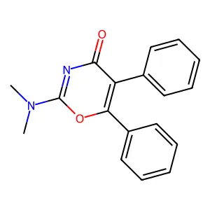 2-(Dimethylamino)-5,6-diphenyl-1,3-oxazin-4-one structure