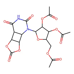 [3,4-Diacetyloxy-5-(4,9,11-trioxo-3,5-dioxa-8,10-diazatricyclo[5.4.0.02,6]undecan-8-yl)oxolan-2-yl]methyl acetate structure