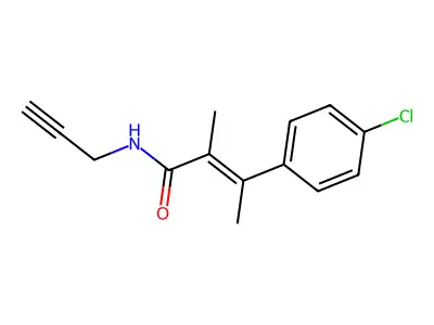 Cinnamamide, 4-chloro-alpha,beta-dimethyl-N-(2-propynyl)-, (E)- structure