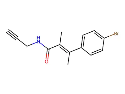 Cinnamamide, 4-bromo-alpha,beta-dimethyl-N-(2-propynyl)-, (E)- structure