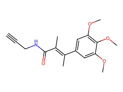 Cinnamamide, alpha,beta-dimethyl-N-(2-propynyl)-3,4,5-trimethoxy-, (E)- structure