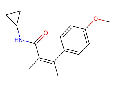 Cinnamamide, N-cyclopropyl-alpha,beta-dimethyl-4-methoxy-, (Z)- structure