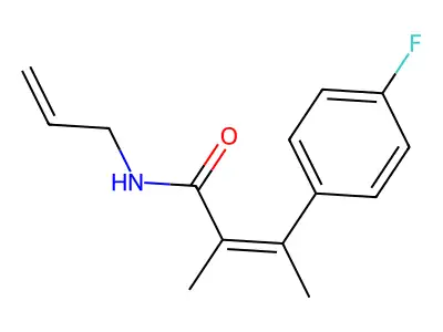 Cinnamamide, N-allyl-alpha,beta-dimethyl-4-fluoro-, (Z)- structure