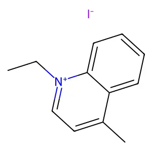 Quinolinium, 1-ethyl-4-methyl-, iodide (1:1) structure