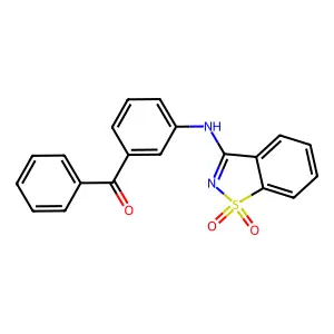 [3-[(1,1-Dioxo-1,2-benzothiazol-3-yl)amino]phenyl]-phenylmethanone structure