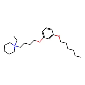 1-Ethyl-1-[4-(3-hexoxyphenoxy)butyl]piperidin-1-ium structure
