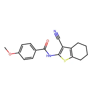 N-(3-cyano-4,5,6,7-tetrahydro-1-benzothiophen-2-yl)-4-methoxybenzamide structure