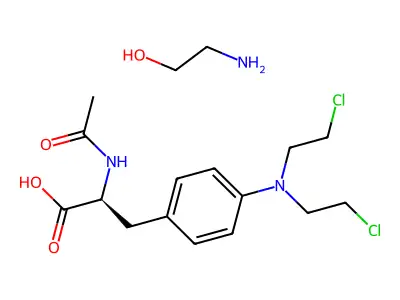 DL-Phenylalanine, N-acetyl-4-(bis(2-chloroethyl)amino)-, compd. with 2-aminoethanol (1:1) structure