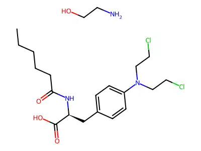 4-(Bis(2-chloroethyl)amino)-N-(1-oxohexyl)-DL-phenylalanine compd. with 2-aminoethanol (1:1) structure