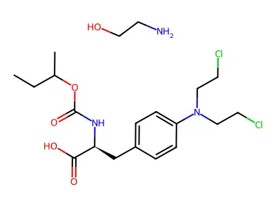 DL-Phenylalanine, 4-(bis(2-chloroethyl)amino)-N-((1-methylpropoxy)carbonyl)-, compd. with 2-aminoethanol (1:1) structure