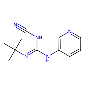 N-Cyano-N'-(1,1-dimethylethyl)-N''-3-pyridinylguanidine structure